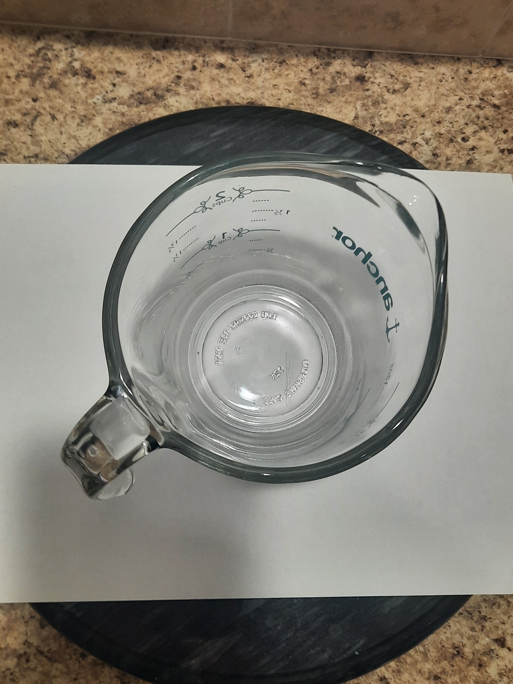Anchor Glass Measuring Cup with Teal Logo - Picture 4 of 5